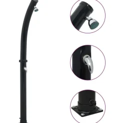 Aurinkovoimasuihku 214 cm 20 l musta