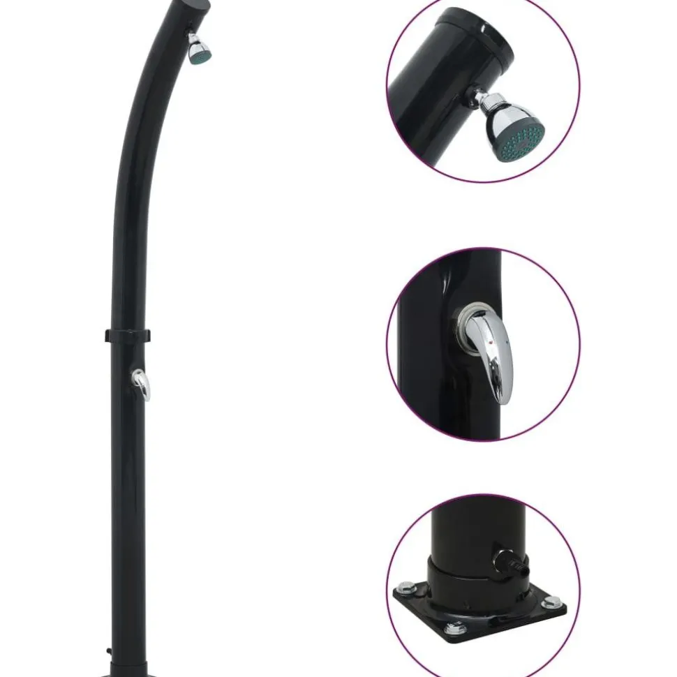 Aurinkovoimasuihku 214 cm 20 l musta