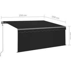 Automaattimarkiisi verhoLED/tuulisensori 3x2,5 m sininen/valkoinen