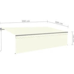 Automaattimarkiisi verhoLED/tuulisensori 3x2,5 m sininen/valkoinen