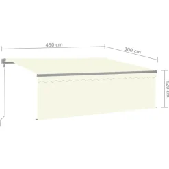 Automaattimarkiisi verhoLED/tuulisensori 3x2,5 m sininen/valkoinen