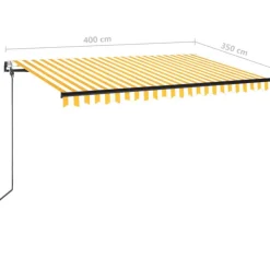 Automaattisesti sisäänkelattava markiisi 350x250 cm kerma