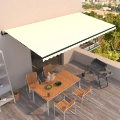 Automaattisesti sisäänkelattava markiisi 350x250 cm kerma