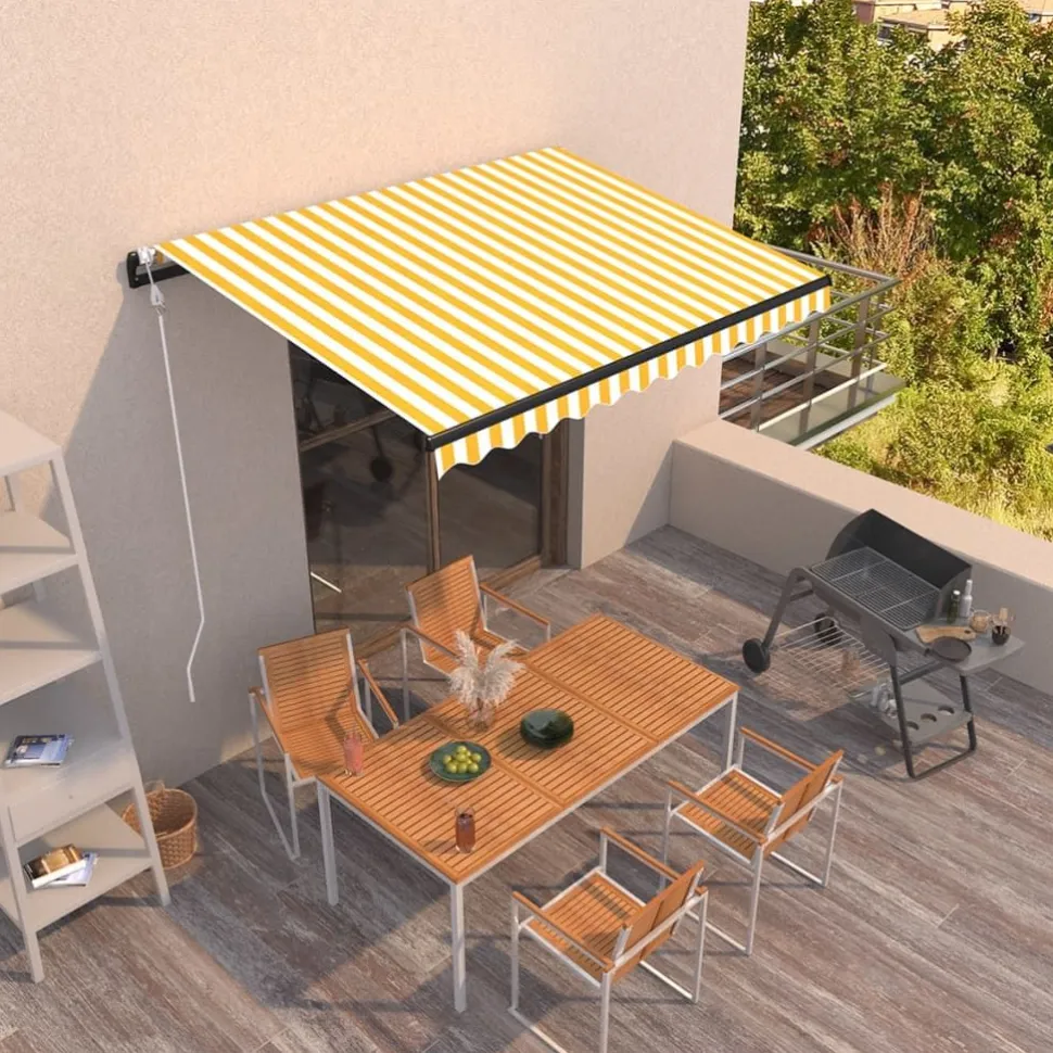 Automaattisesti sisäänkelattava markiisi 350x250 cm kerma