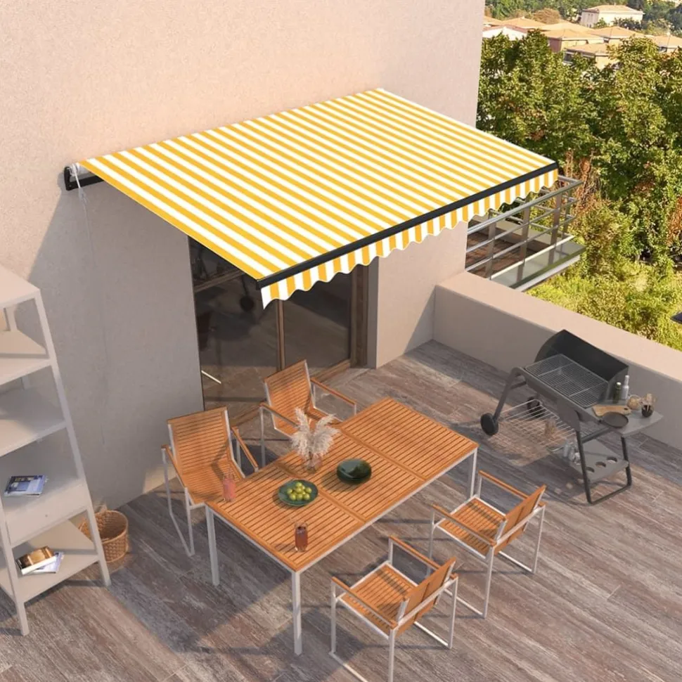 Automaattisesti sisäänkelattava markiisi 350x250 cm kerma