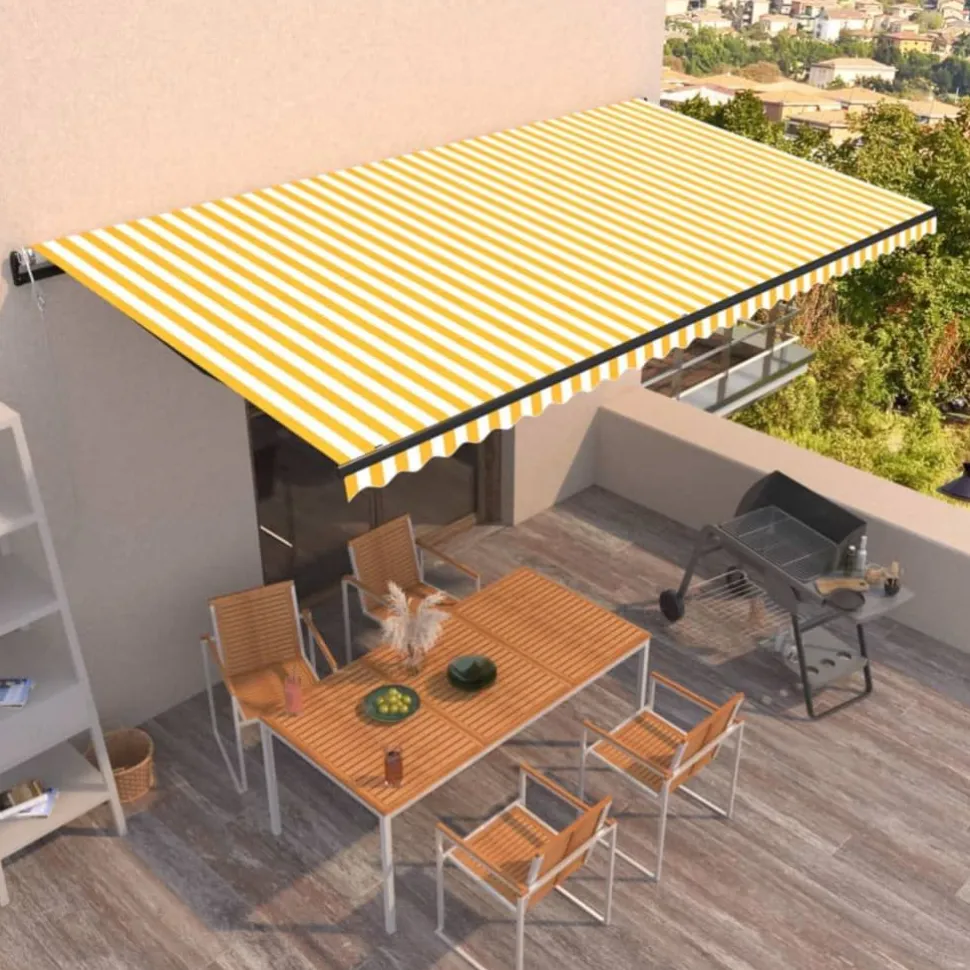 Automaattisesti sisäänkelattava markiisi 350x250 cm kerma