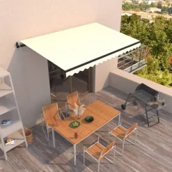 Automaattisesti sisäänkelattava markiisi 350x250 cm kerma