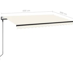 Automaattisesti sisäänkelattava markiisi 350x250 cm kerma