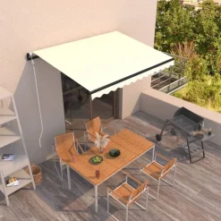 Automaattisesti sisäänkelattava markiisi 350x250 cm kerma