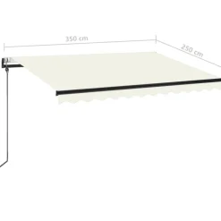 Automaattisesti sisäänkelattava markiisi 350x250 cm kerma