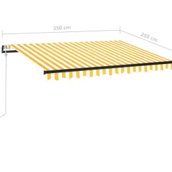 Automaattisesti sisäänkelattava markiisi 350x250 cm kerma