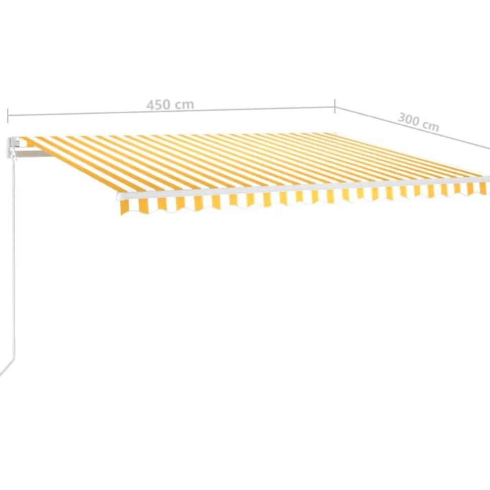 Automaattisesti sisäänkelattava markiisi 300x250cm sinivalk.