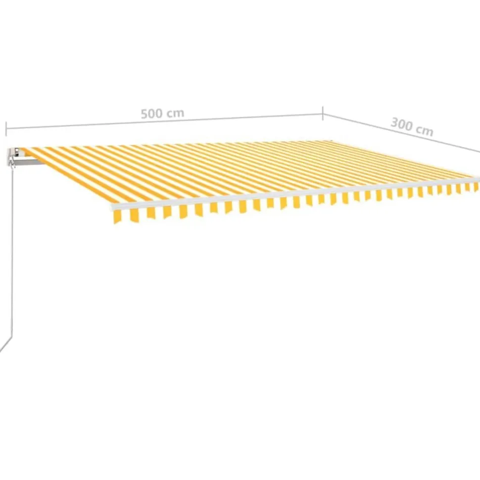 Automaattisesti sisäänkelattava markiisi 300x250cm sinivalk.