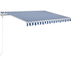 Automaattisesti sisäänkelattava markiisi 300x250cm sinivalk.