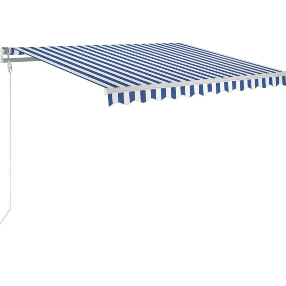 Automaattisesti sisäänkelattava markiisi 300x250cm sinivalk.