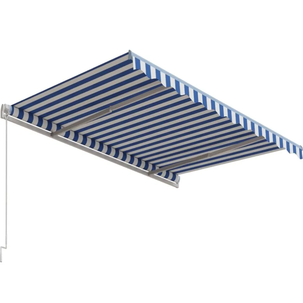 Automaattisesti sisäänkelattava markiisi 300x250cm sinivalk.