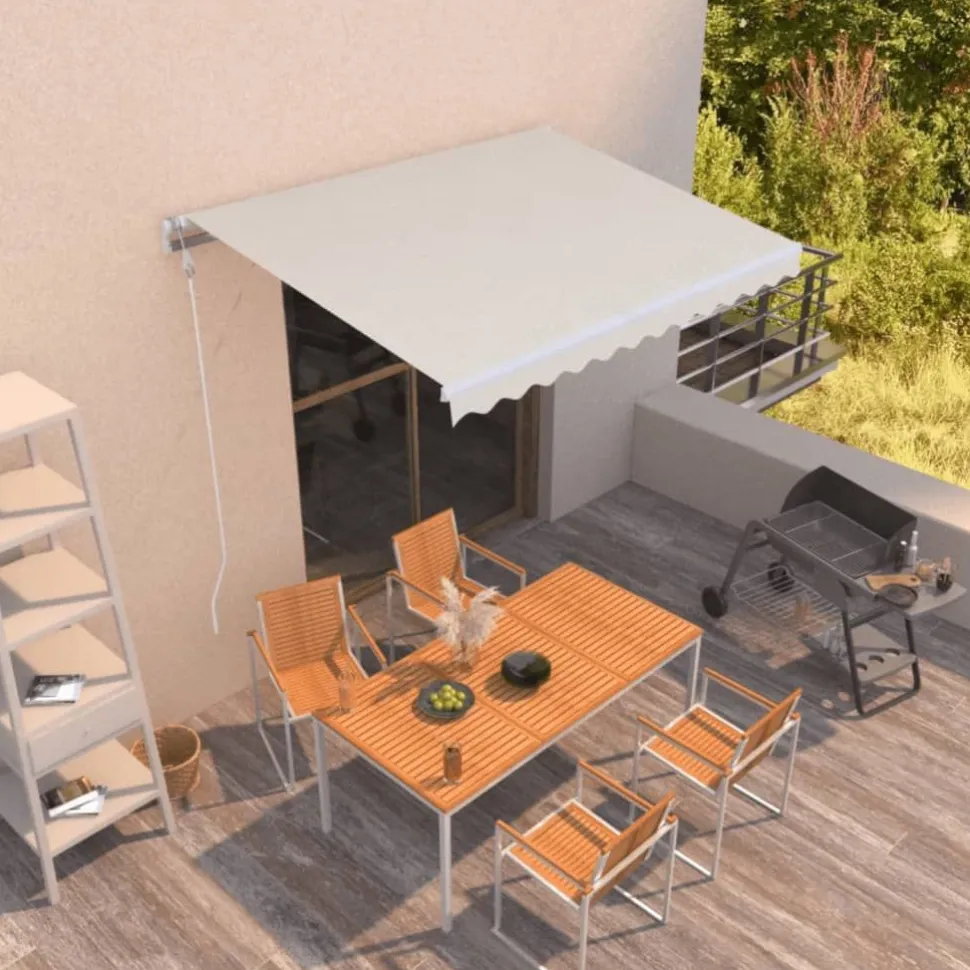 Automaattisesti sisäänkelattava markiisi 300x250cm sinivalk.