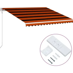 Automaattisesti sisäänkelattava markiisi 300x250cm sinivalk.