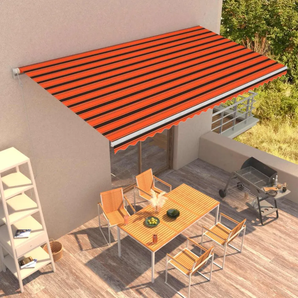 Automaattisesti sisäänkelattava markiisi 300x250cm sinivalk.
