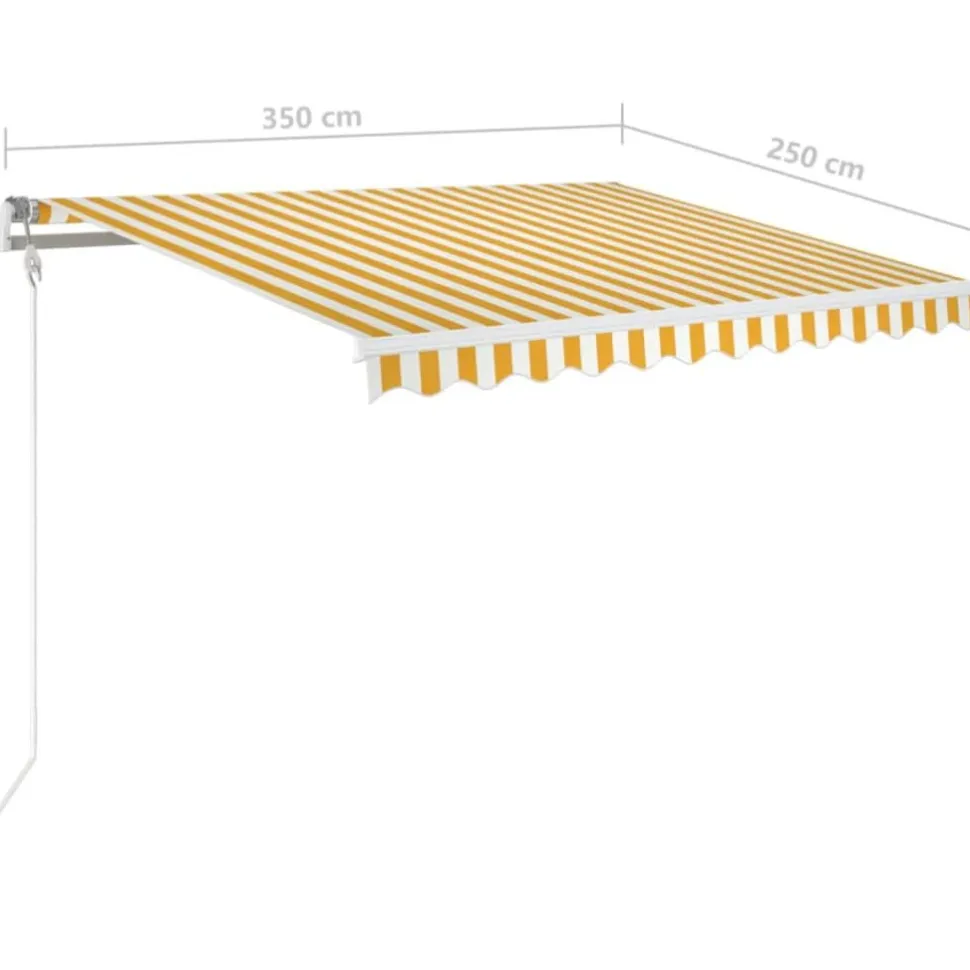 Automaattisesti sisäänkelattava markiisi 300x250cm sinivalk.