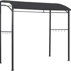 Bbq-huvimaja 215x150x220 cm antrasiitti teräs