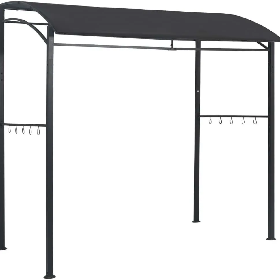 Bbq-huvimaja 215x150x220 cm antrasiitti teräs