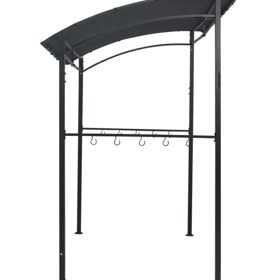 Bbq-huvimaja 215x150x220 cm antrasiitti teräs