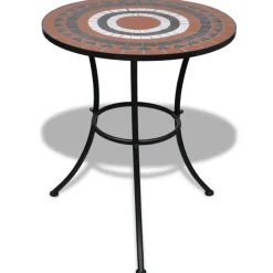 Bistrokalustesarja 3-osainen mosaiikki terrakotta  ja valkoinen