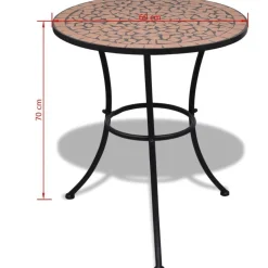Bistropöytä 60 cm terrakotta mosaiikki