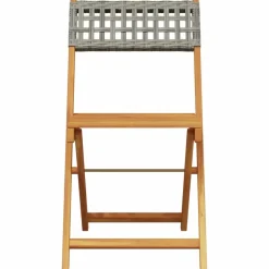 Bistrosarja 3-osainen musta polyrottinki ja täysi akasiapuu (81742)