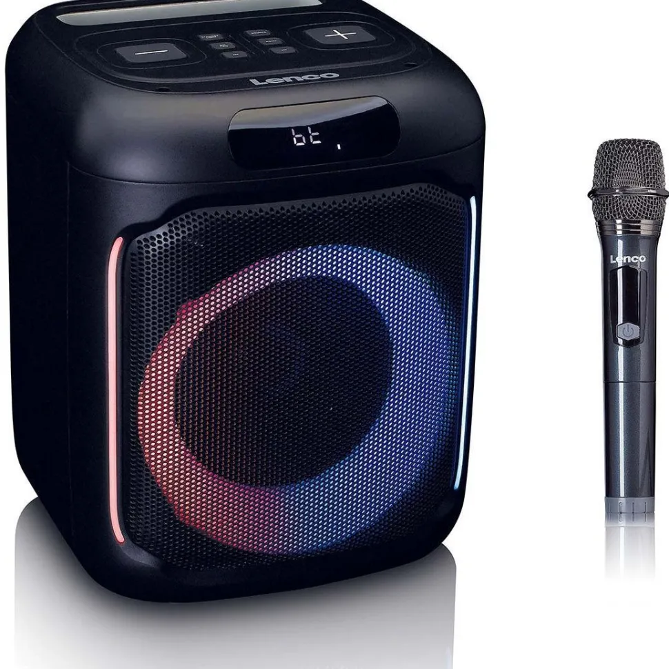 Bluetooth-kaiutin Lenco, IPx4, 100W, langattomalla mikrofonilla
