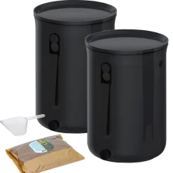 Bokashi Keittiökompostori Bioproffa Organko 2 Ocean tuplapakkaus 9,6 L musta