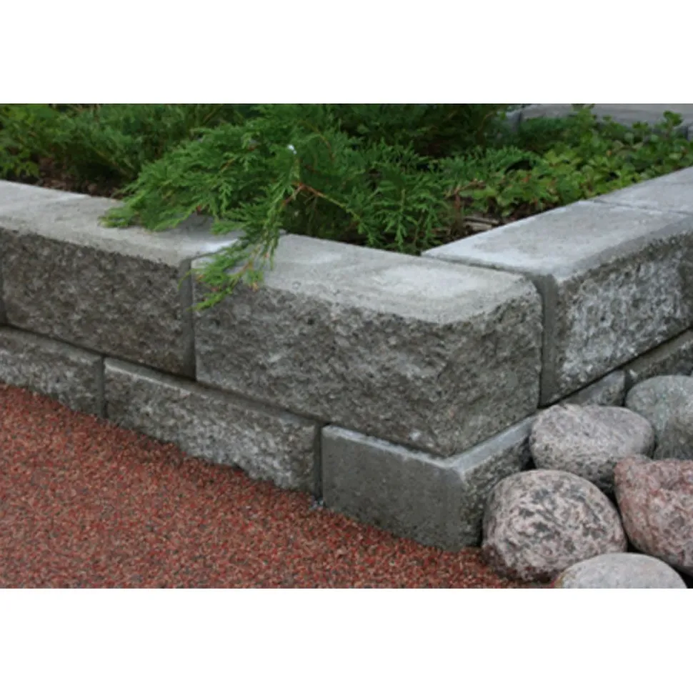 Citymuurikivi Lakka lohko/sileä kulma, musta 360x180x150mm