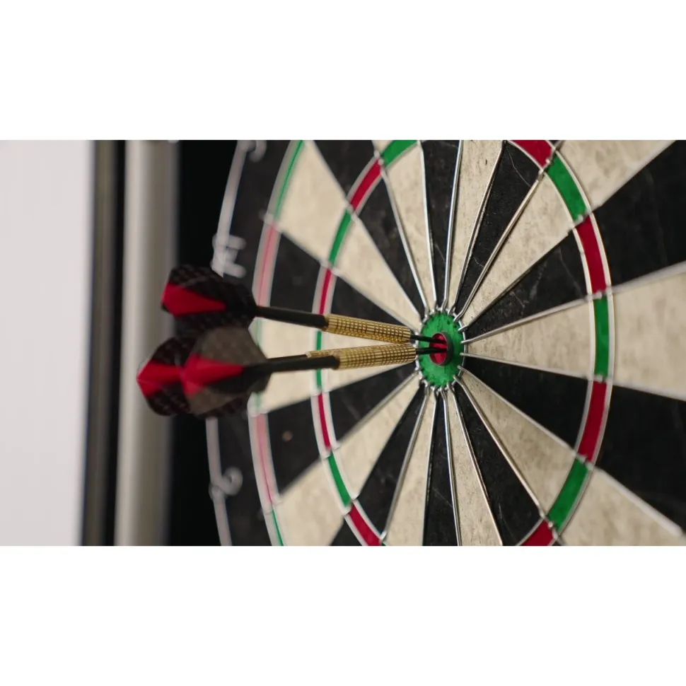 Darts-setti Longfield, taulu, kaappi ja tikat, musta
