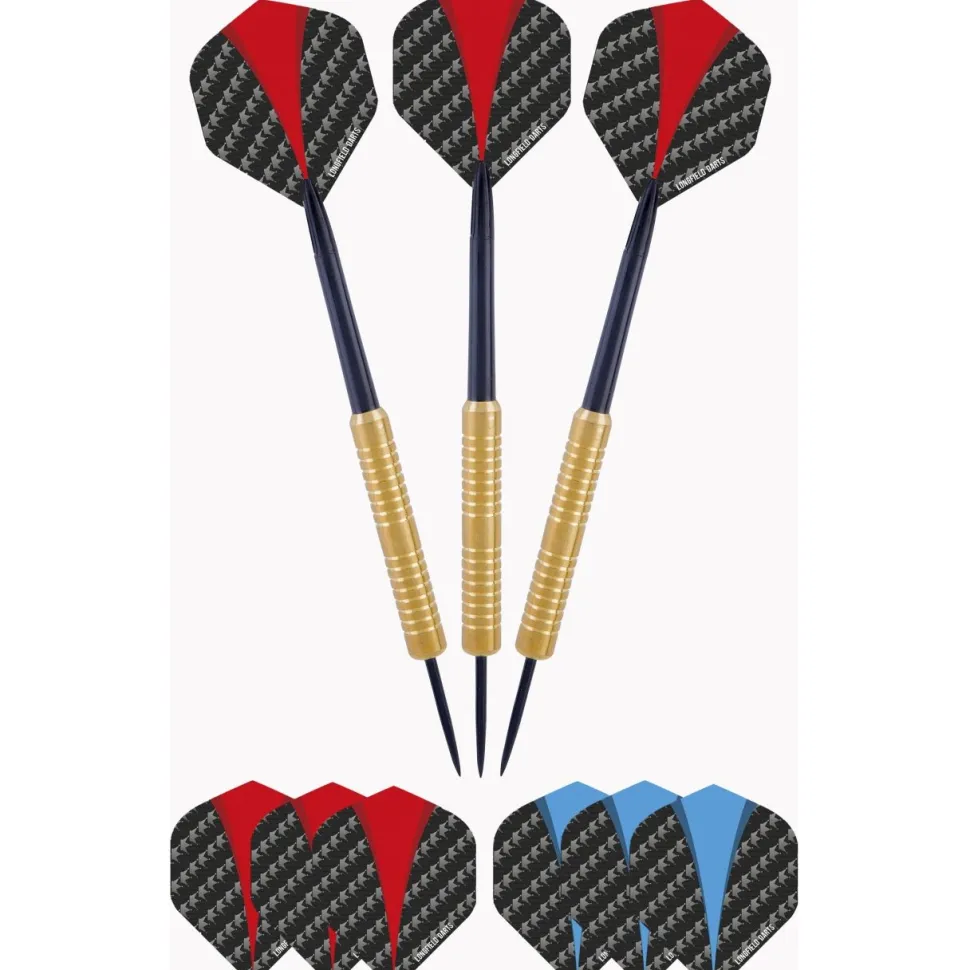 Darts-setti Longfield, taulu, kaappi ja tikat, musta