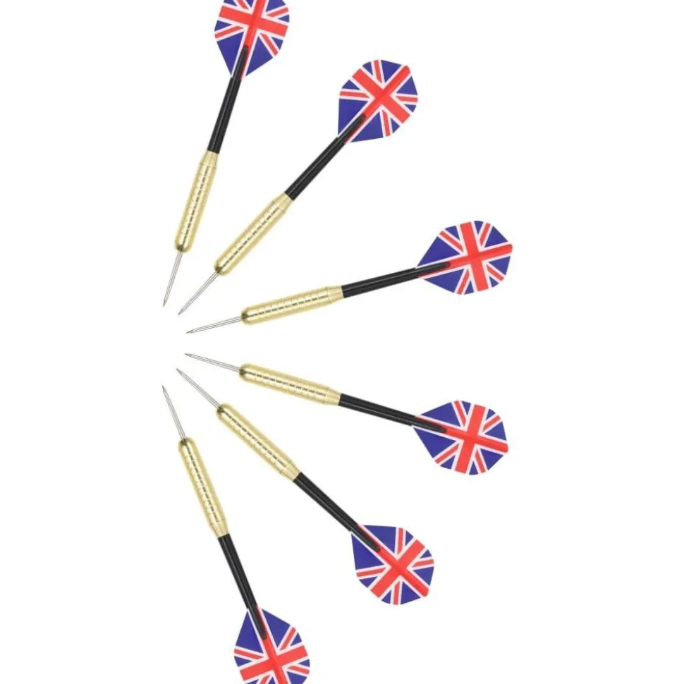 Darts-taulu reunuksella ja 6 tikkaa, sisal