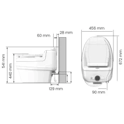 Erotteleva käymälä Separett Villa 12/230V