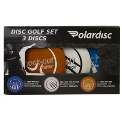 Frisbeegolfsetti Polardisc Starter, sis. 3 frisbeekiekkoa ja korin
