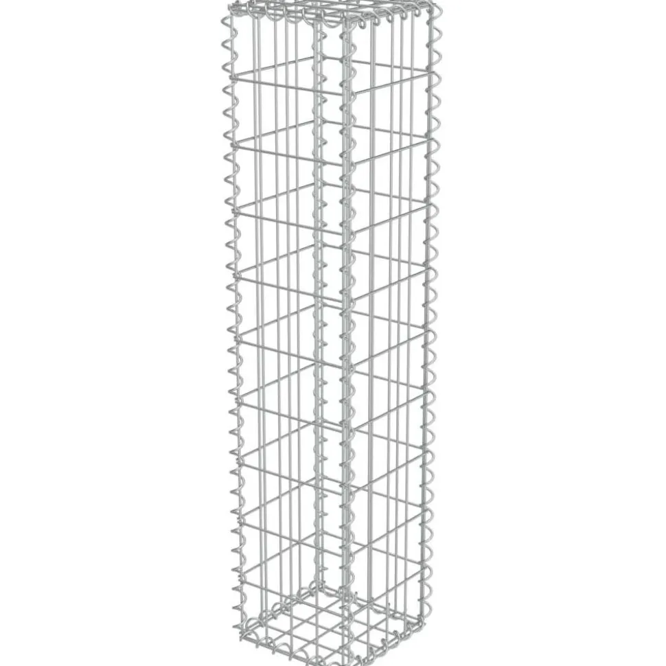 Gabion-kivikori kansilla galvanoitu teräs 20x20x100cm
