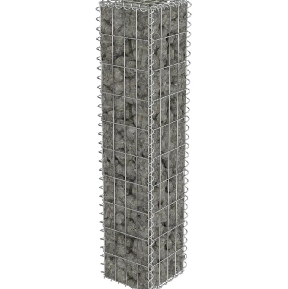 Gabion-kivikori kansilla galvanoitu teräs 20x20x100cm