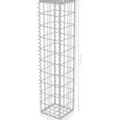 Gabion-kivikori kansilla galvanoitu teräs 20x20x100cm