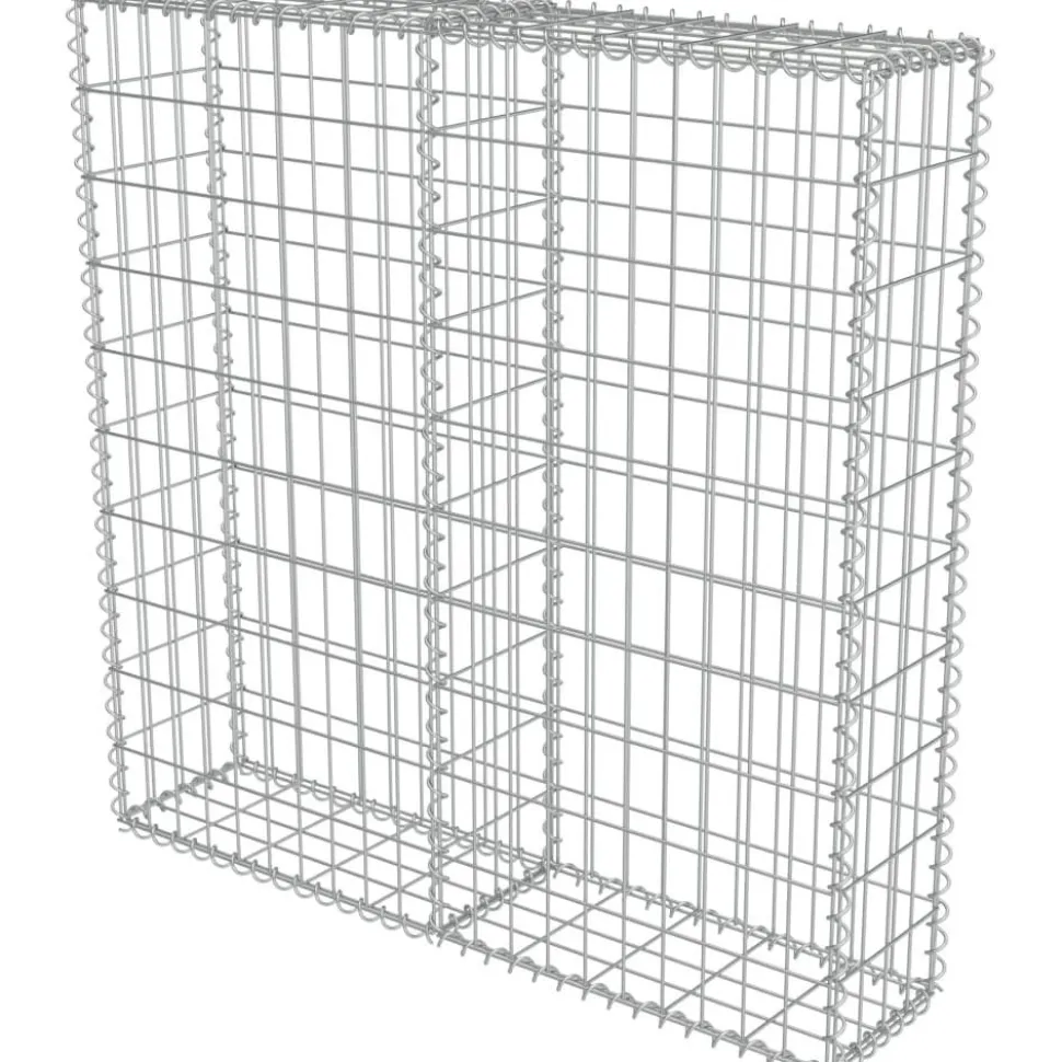 Gabion-kivikori kansilla galvanoitu teräs 100x20x100cm