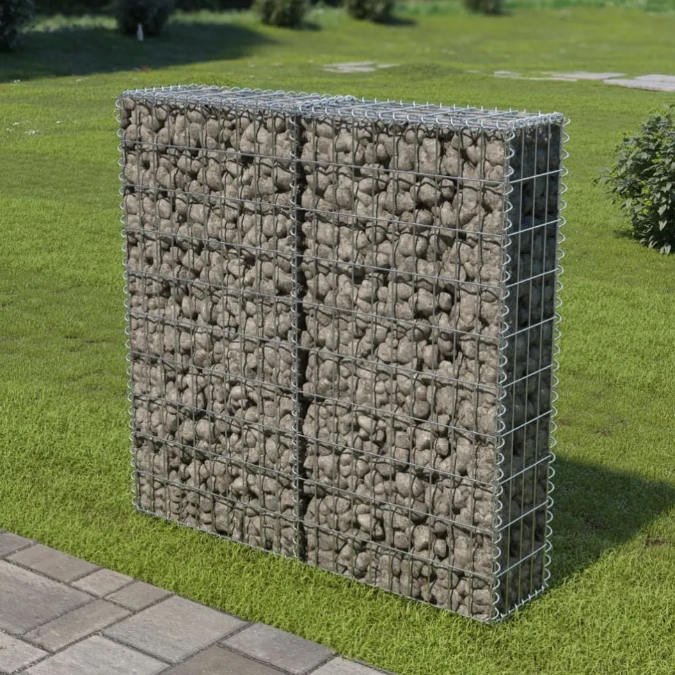 Gabion-kivikori kansilla galvanoitu teräs 100x20x100cm