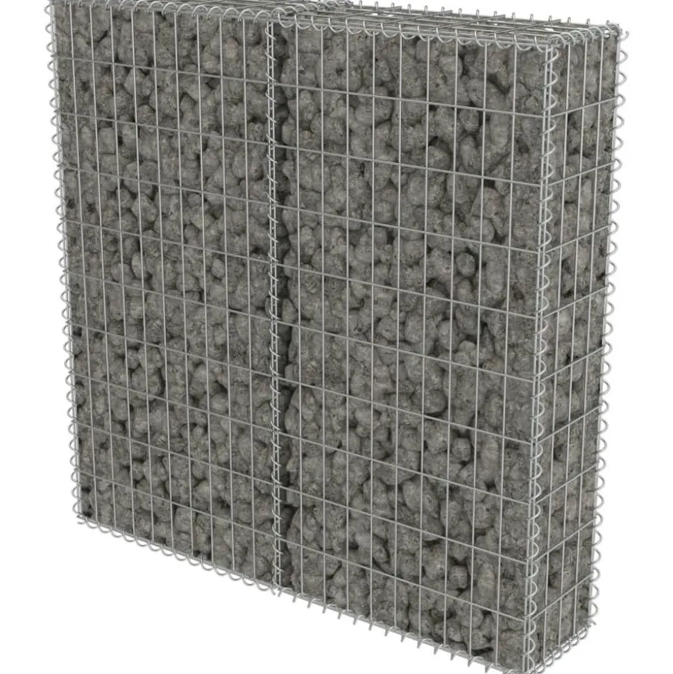 Gabion-kivikori kansilla galvanoitu teräs 100x20x100cm