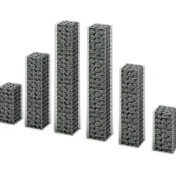 Gabion-/kivikorisarja 6kpl galvanoitu vaijeri eri kokoja