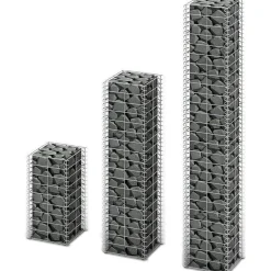 Gabion-/kivikorisarja 3kpl galvanoitu vaijeri eri kokoja
