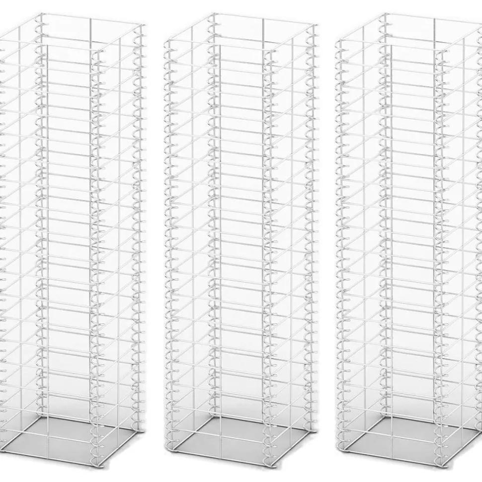 Gabion-/kivikorisarja 3kpl galvanoitu vaijeri 25x25x100cm