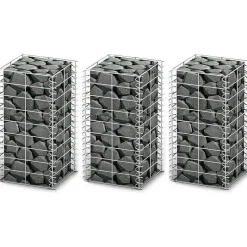 Gabion-/kivikorisarja 3kpl galvanoitu vaijeri 25x25x50cm