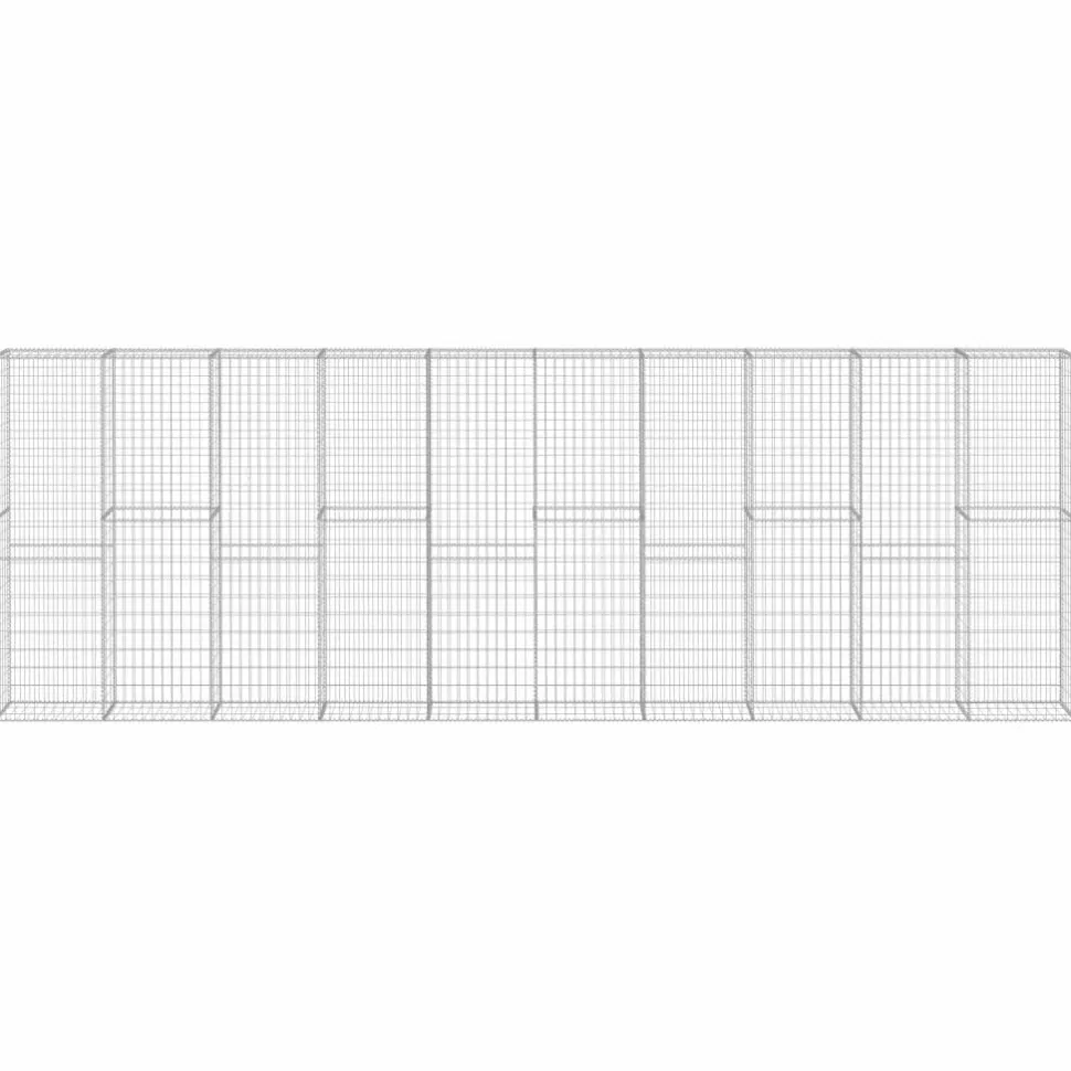 Gabionseinä kansilla galvanoitu teräs 600x30x200cm