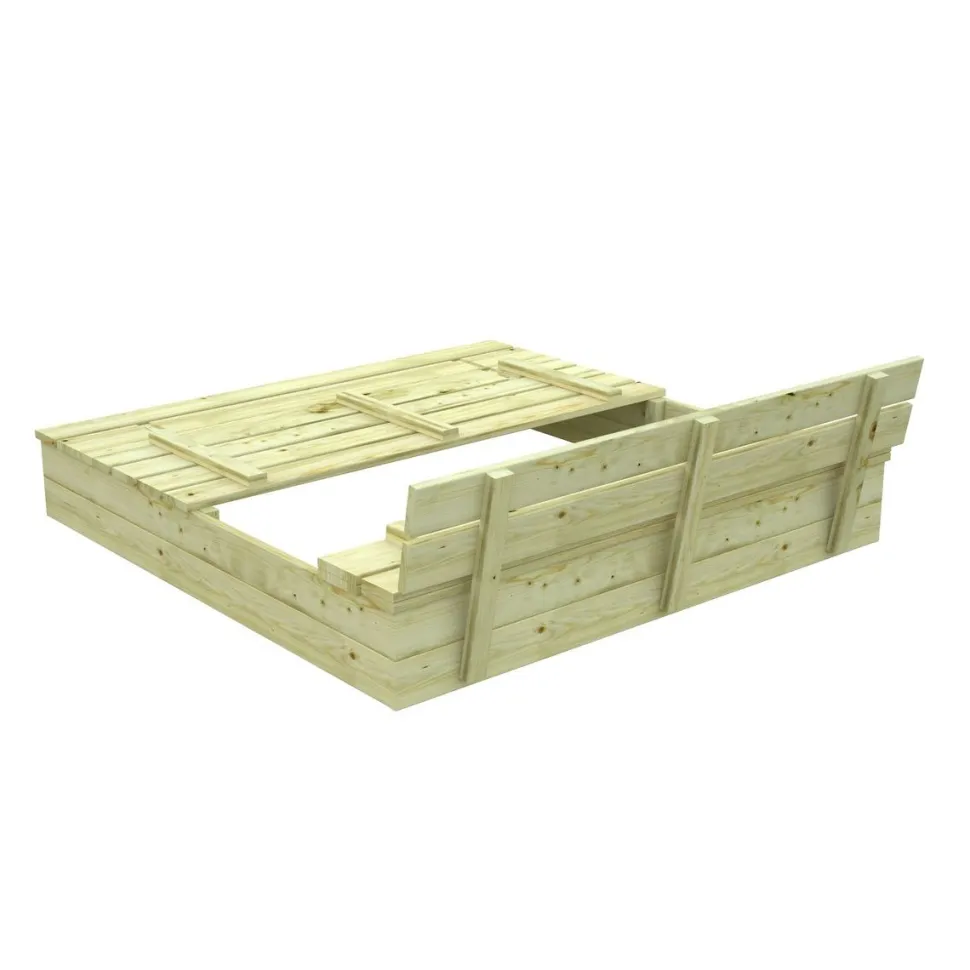 Hiekkalaatikko Palmako Sandy 14 137x137 cm kansi/penkit painekyllästetty puu